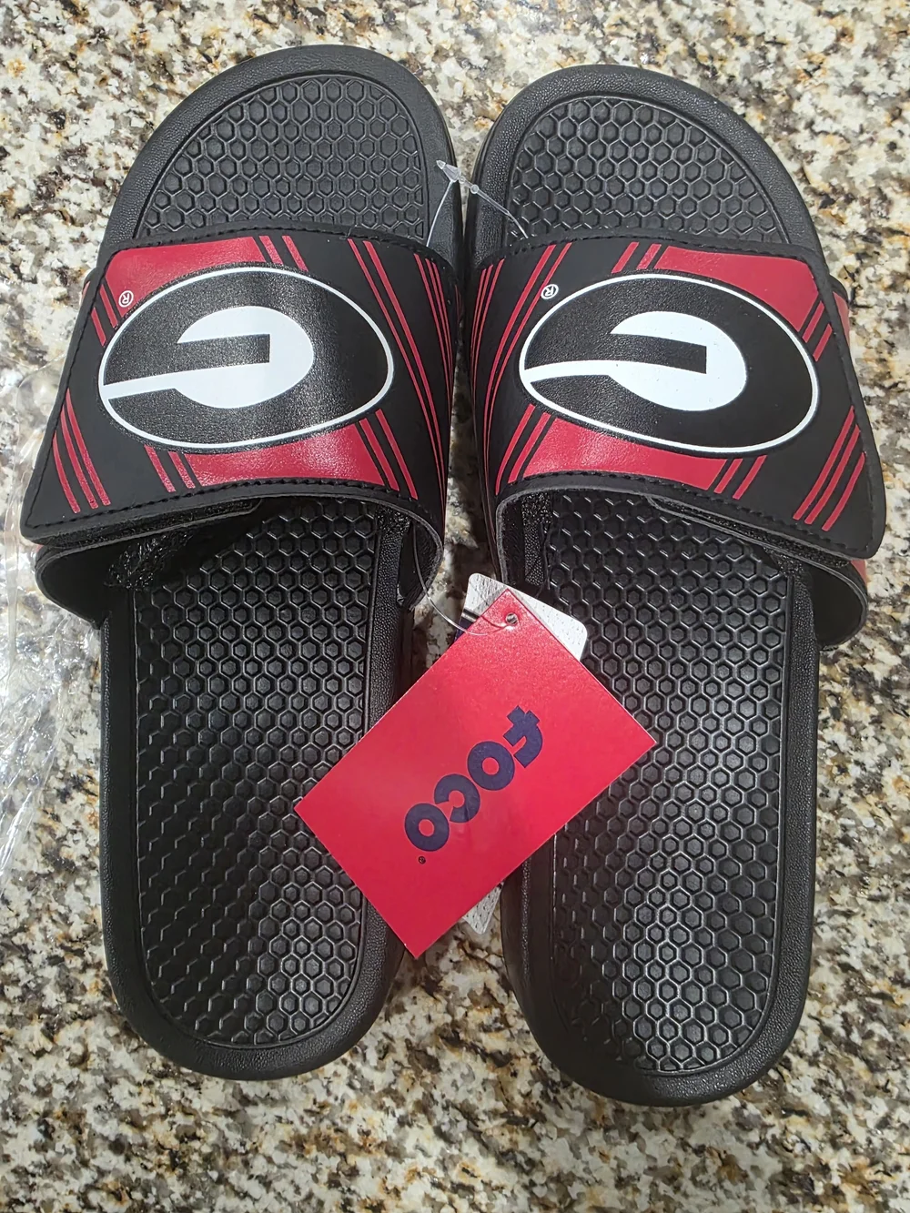 Men's GEORGIA Black & Red Slide Sandals